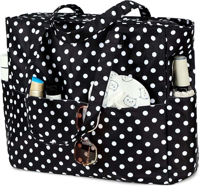LEDAOU Large Beach Bag for Women, Waterproof Sandproof Tote Bag with Zipper | 36L Pool and Swim bag with Zipper, Wet/Dry pocket and 7 Pockets for Beach Days, Cruises, Vacations and Family travel - Image 8