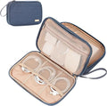 NISHEL Travel Cord Organizer Case, Double Layers Tech Electronic Bag, Essentials for Charger, Cable, Phone, Flash drive, Large, Aegean-Blue | Double-layer bag keeps chargers, cables, flash drive, and small tech essentials organized for trip, Large, Aeg... by NISHEL