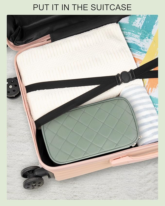 Relavel Small Makeup Bag, Travel Cosmetic Bag Make Up Pouch, Green | Small Makeup Organizer Bag for Women, Waterproof Handbag Toiletry Bag Essentials for Daily Use - Image 8