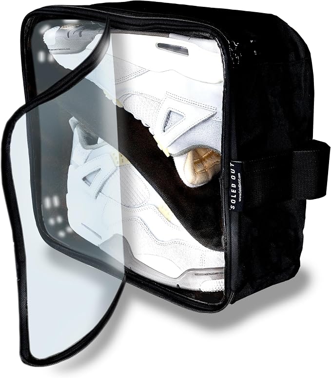 SoleGuardian XXL Sneaker Travel Case – U.S. Brand – Clear Waterproof Lid, Adjustable Dividers – Soft Bag Organizer for up to 4 Pairs of Casual, Athletic, Golf & Sports Shoes, Gift for Men & Women (1) - Image 8