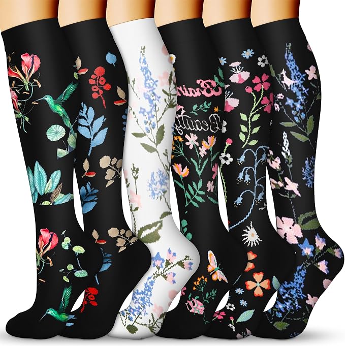 QUXIANG Compression Socks for Women & Men 15-20 mmHg, Best for Medical, Nursing, Running, Athletic, Varicose Veins, Travel by QUXIANG