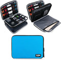 BUBM Double Layer Electronics Organizer, Travel Gadget Bag for Cables, Memory Cards, Flash Hard Drive and More, Fit for iPad or Tablet(up To 9.7")--Large, Blue | Travel Gadget Bag For Cables, Memory Cards, Flash Hard Drive and More, Fit For iPad or Tab... by BUBM