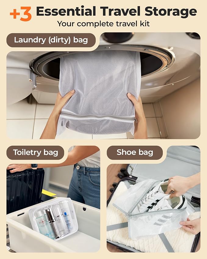 BAGSMART 15 Pack PA+PE Travel Vacuum Bags with Wireless Pumpe | Bonus Shoe, Laundry & Toiletry Bags, Save 80% Space Ideal for suitcase packing, travel & home. - Image 5