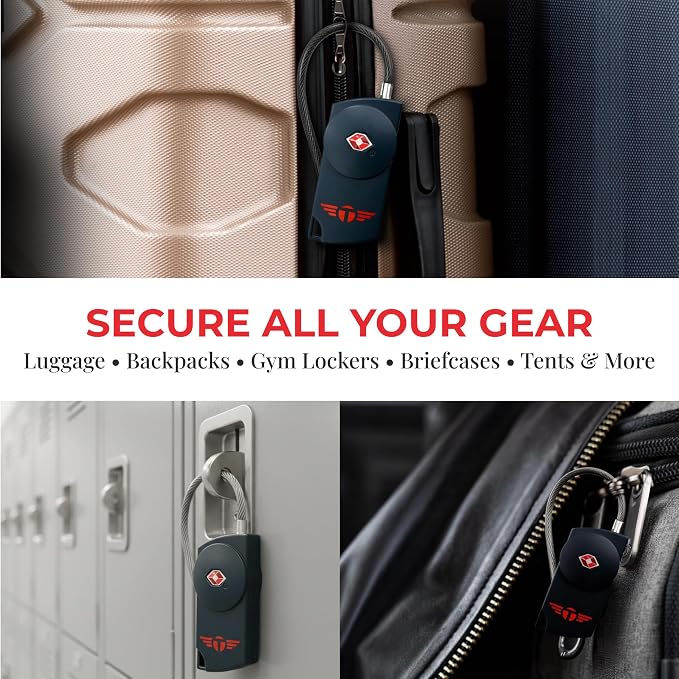 Keyless TSA Approved Suitcase Luggage Locks, Blue 2-Pack | No Combination to Remember, Durable Zinc Alloy Build, Free Lifetime Card-Key Replacements, Secures Bags, Lockers & Gym - Image 3