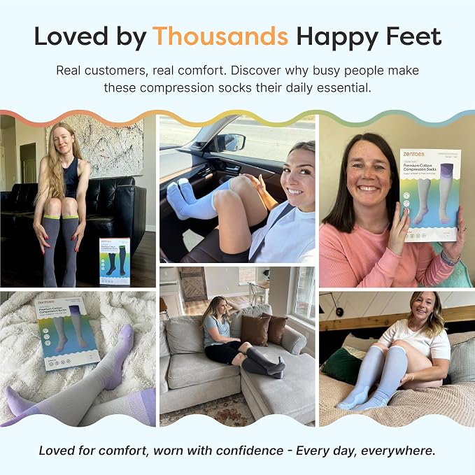 ZenToes Compression Socks for Women & Men, Knee High Socks with Targeted Cushioning - Image 9