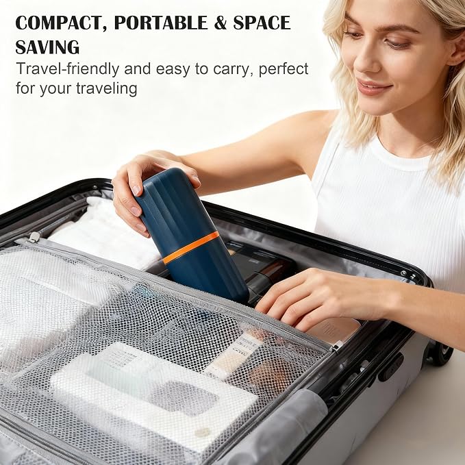 Toothbrush Travel Case, 2-in-1 Toothbrush Holder with Mouthwash Cup | Dustproof & Leakproof, Travel Essential, Toothpaste and Toothbrush Case, For Traveling Camping Business Trip Dorm Bathroom - Image 7