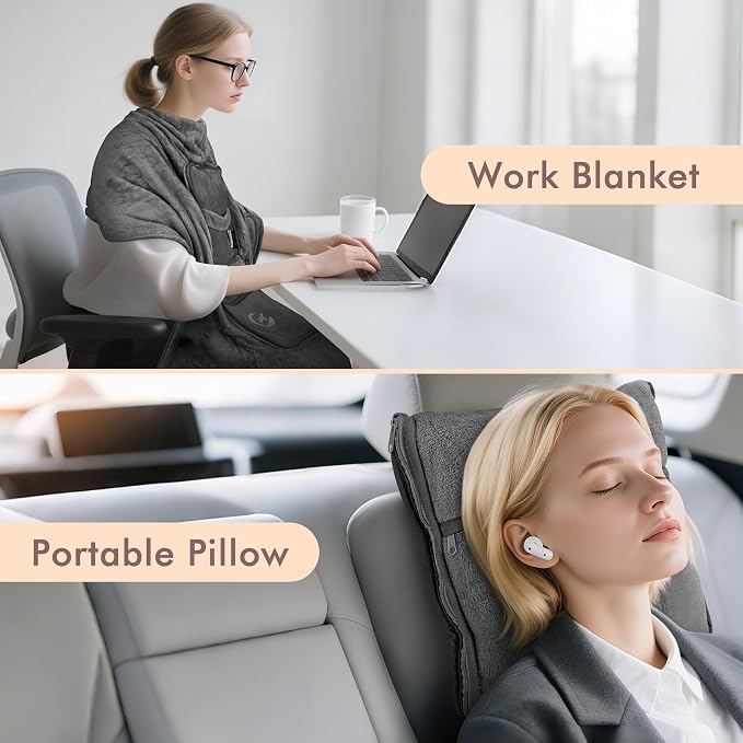 Tirrinia Travel Blanket Airplane Compact with Bag - Cozy Travel Pillow Blanket for Long Flight, Airplane Travel Essentials, Packable and Lightweight Travel Blanket and Pillow Set for Kids & Adults, - Image 2