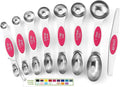 Spring Chef Dual Sided Magnetic Measuring Spoons Set of 8 for Kitchen, Pink | Stainless Steel Teaspoon & Tablespoon Measuring Spoons with Leveler for Dry & Liquid Ingredients, Nesting, Dishwasher Safe by SpringChef