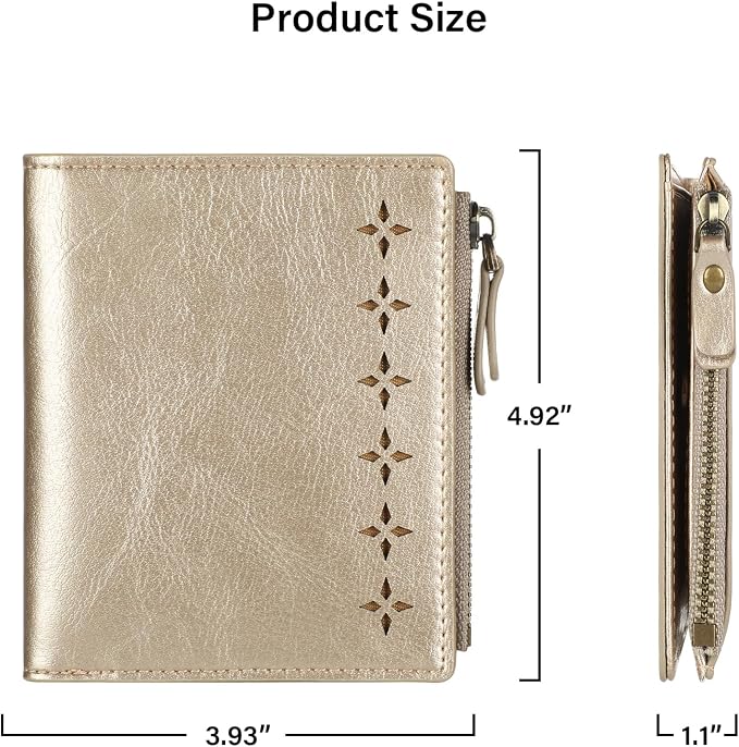 Ultra Thin Small Compact Leather Womens Girls Wallets RFID Blocking Credit Card Holder for Women - Image 5