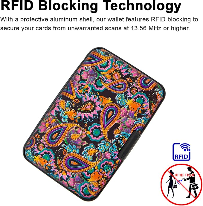 Credit Card Holder Small RFID Blocking Wallet Business Metal Slim Mini Aluminum Hard Case for Women Men - Image 2