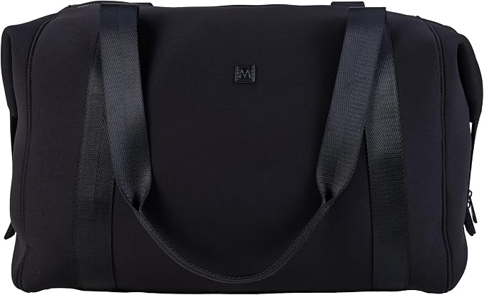 All Week Duffle | 29L | NTB-715 Black | Large Weekender Travel Duffle, Personal Item, Trolley Sleeve, Sturdy Neoprene & Nylon, Fits Under Airline Seat, TSA Friendly by MerzonTravel