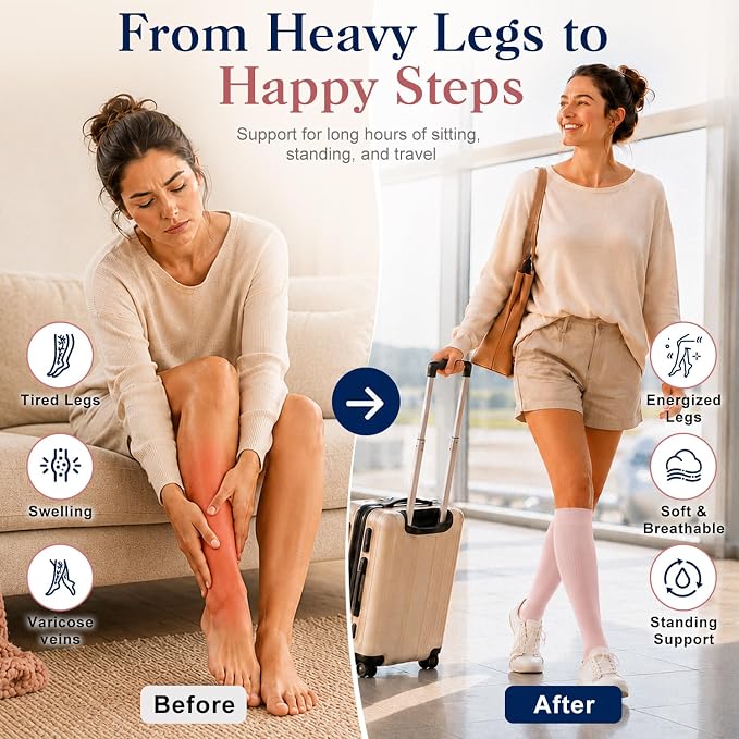 COOLOVER Copper Compression Socks for Women and Men(6 Pairs)-Best Support for Running, Athletic, Travel - Image 2