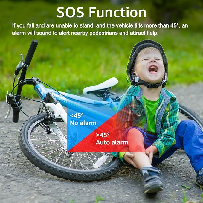 113dB Bike Alarm Anti Theft with Square Remote | Motion Sensor Bicycle Alarm, IP65 Waterproof Bike Accessories, Sensitivity Adjustable & SOS, for Scooter/Motorcycle/Tricycle - Image 6