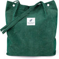 LHMTQVK Corduroy Tote Bags for Women, Large Capacity Tote Purse Reusable Grocery Shoulder Bag with Inner Pockets by LHMTQVK