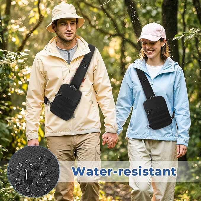 Anti Theft Sling Bag Tactical Small Shoulder Chest Crossbody Bag for Men Women with Zipper Lock RFID Blocking - Image 6
