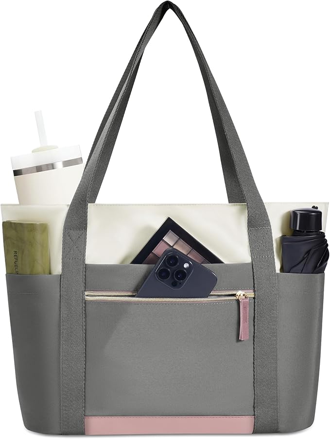 ECOHUB Large Tote Bags for Women Lightweight Laptop Tote Bag for Work Nurse Teacher Travel Totes with Compartments Cup Holder by ECOHUB