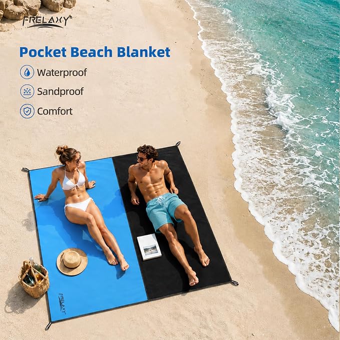 Frelaxy Pocket Picnic Blanket, Waterproof Blanket for Beach Festival | Lightweight compact design, Multi-use outdoor blanket, Waterproof & sandproof material, Easy to carry, Picnic, Camping - Image 6