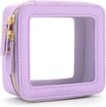 Aveniee Mini Clear Makeup Bag, Small Cosmetic Bags Travel Toiletry Pouch Organizer, TSA Approved Make up Case with Zipper, Car Bag for Essentials,Lilac by Aveniee