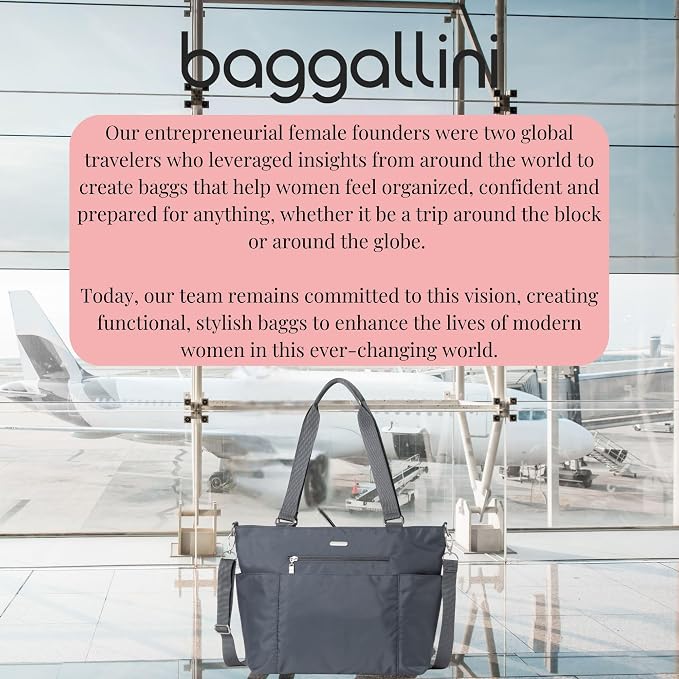 Baggallini Essential Laptop Tote - Work Tote Bag with Laptop Sleeve - Lightweight Travel Crossbody Shoulder Bag for Women - Image 8