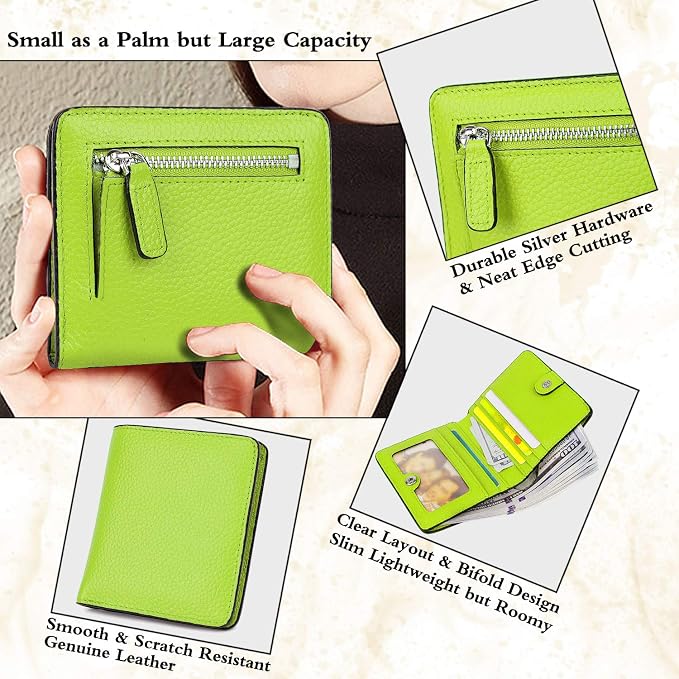 Small Leather Wallet for Women, Ladies Credit Card Holder RFID Blocking Women's Mini Bifold Pocket Purse - Image 3