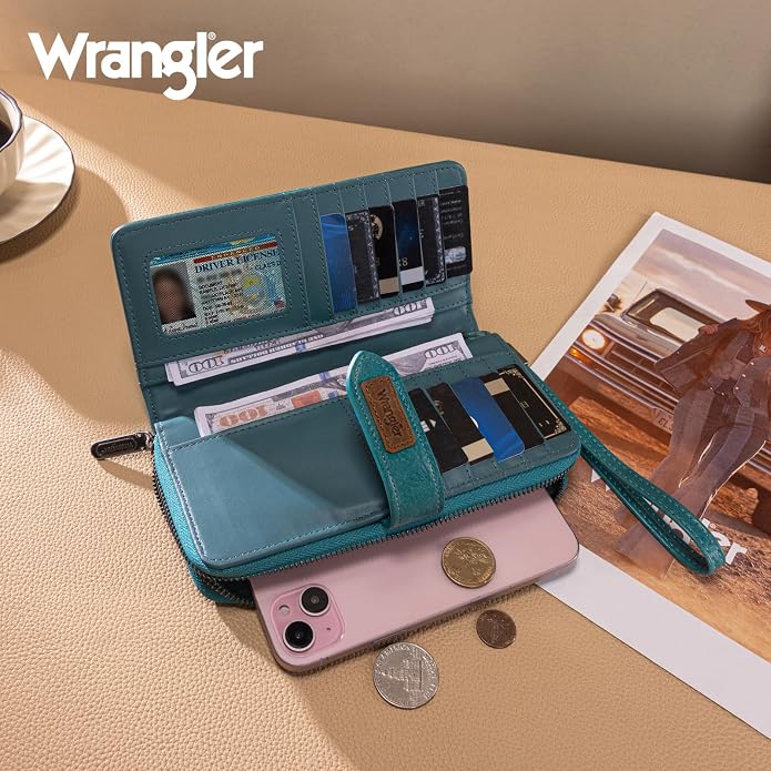 X Wrangler Women's Wallets Bifold Wristlet Wallets for Women Large Capacity Credit Card Wallet with ID Window - Image 2