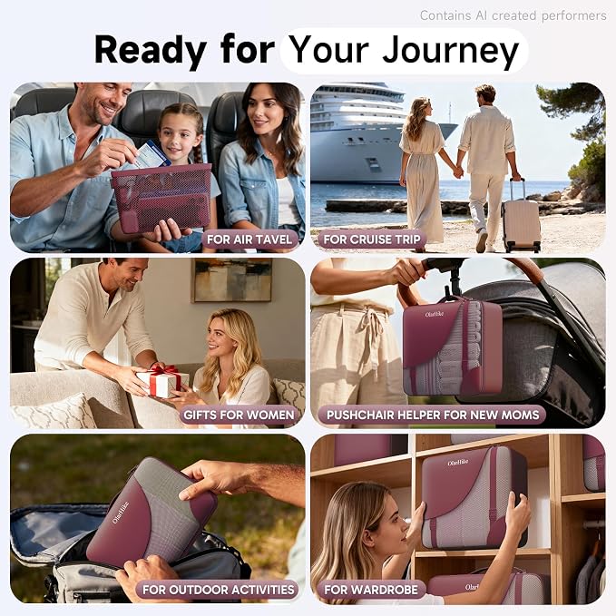 OlarHike 9 Set Packing Cubes for Travel,Gifts for Women Mom,Anti-Tearing Suitcase Organizer,with Over 1000 pcs Mesh Holes,Vacation Essentials & Accessories for Cruise Ship - Image 10