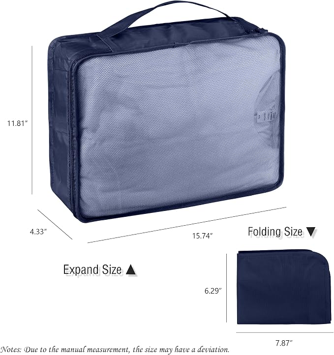 Packing Cubes Set, 2 Pcs Packing Organizers Set for Suitcases (Navy blue) - Image 3
