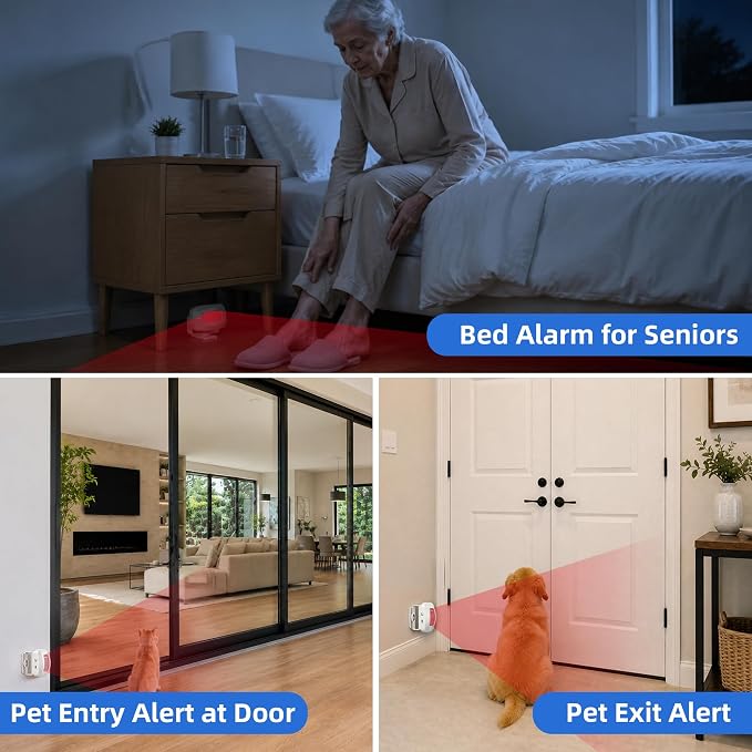 Wireless Motion Sensor Alarm Doorbell, 500FT, 0-110dB, 55 Chimes | Fast PIR entry detection with adjustable volume and 55 chimes for elderly care, home entrances, and business use - Image 3