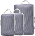 Packing Cubes Luggage Organizer Bags for Suitcase & Backpack, Compression Packing Cubes for Travel, Lightweight Luggage Organizers, Travel Cubes for Packing, Vacation Essentials, 3pc Set - Grey Stripe by Unknown
