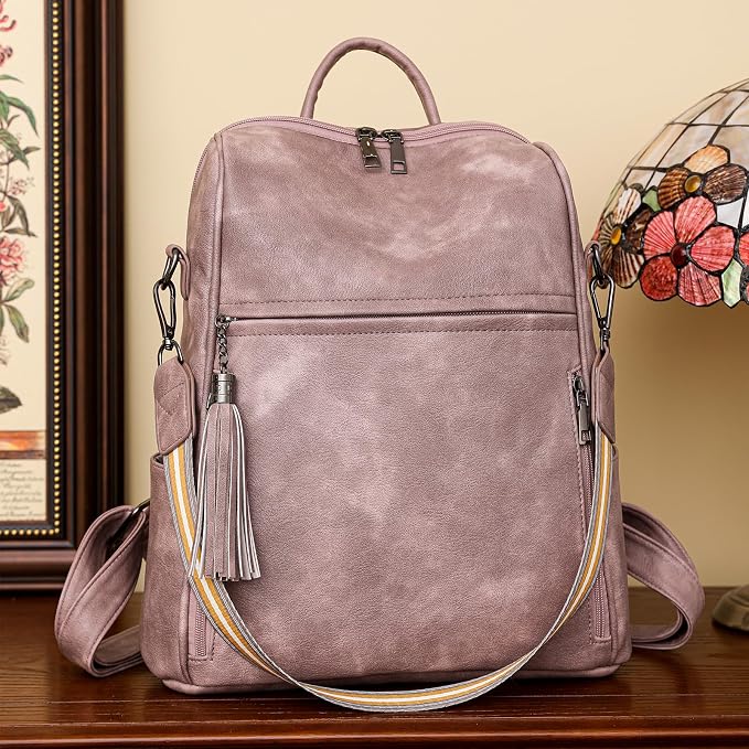 GAEKEAO Backpack Purse for Women PU Leather Anti-theft Backpack Ladies Convertible Large Travel Designer Fashion Shoulder Bag - Image 7