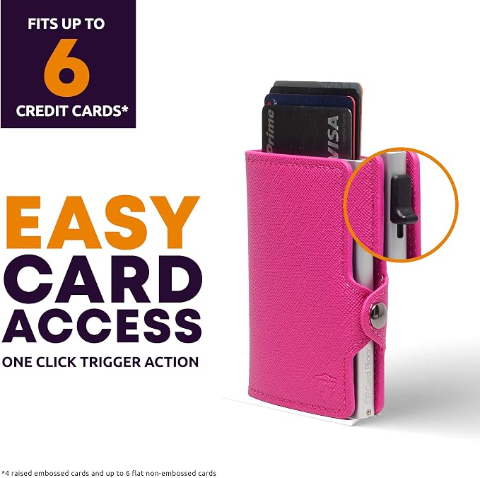 Pop Up Wallet for Women | Slim RFID Blocking Card Holder for Small Purses & Crossbody Bags | Minimalist Aluminum Wallet | Holds 4-6 Cards | Compact Travel Wallet - Image 4