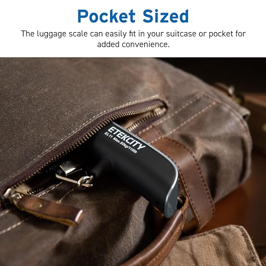 Etekcity Luggage Scale, Digital Suitcase Weight Scale for Travel, 110 lb | Travel Essentials, Air Travel, Suitcase, Hanging Hook, Rubber Grip, Battery Included, Easy-to-Read Display - Image 5