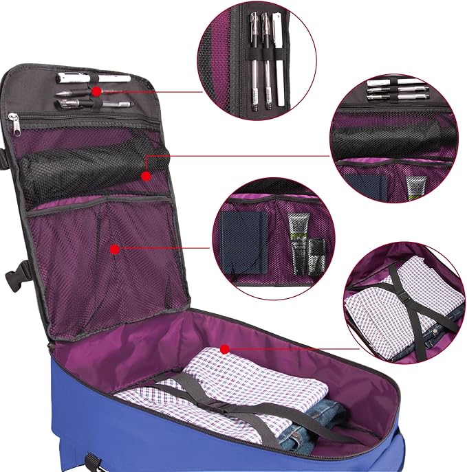 Lightweight Travel Backpack Personal Item Size for Men Women Carry-On Daypack 15.6-inch Laptop, Commute Gym Sport, Blueberry - Image 3