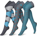 CHARMKING 3 Pairs Thigh High Compression Socks for Women and Men 15-20 mmHg Boost Circulation and All Day Comfort by CHARMKING