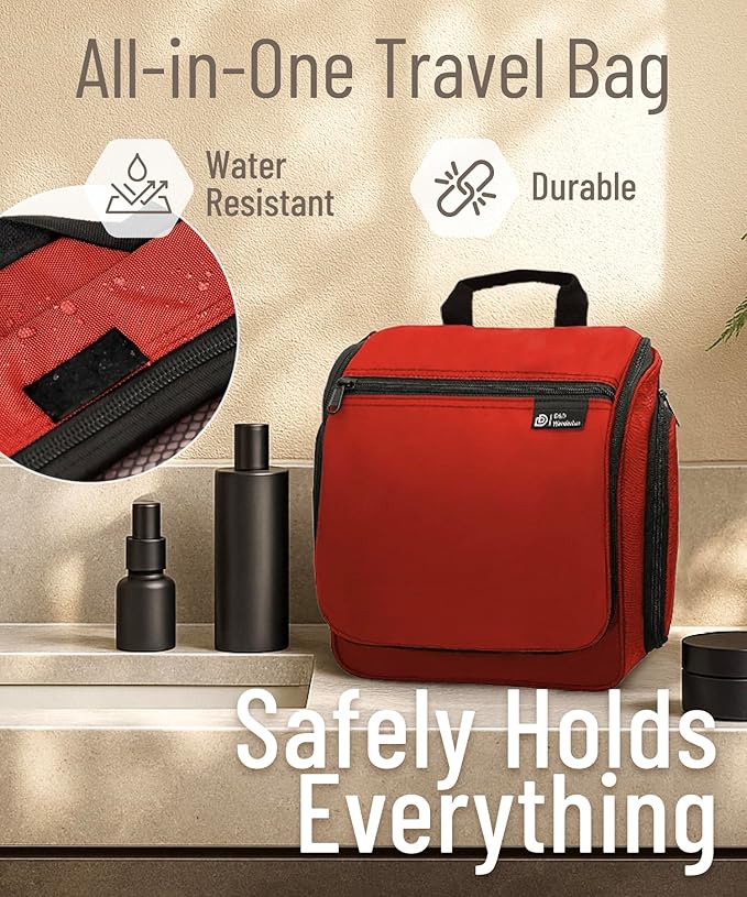 D&D Wanderlust D&D Hanging Travel Toiletry Bag for Men and Women – Cosmetics, Makeup and Toiletries Organizer Kit with 10 Compartments - Image 5