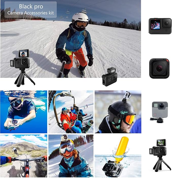 60 in 1 Action Camera Accessories Kit for GoPro 13 12 10 9, Insta360, DJI | Compatible with GoPro Hero 8 7 6 5 , AKASO，Campark APEMAN Action Cams - Image 7