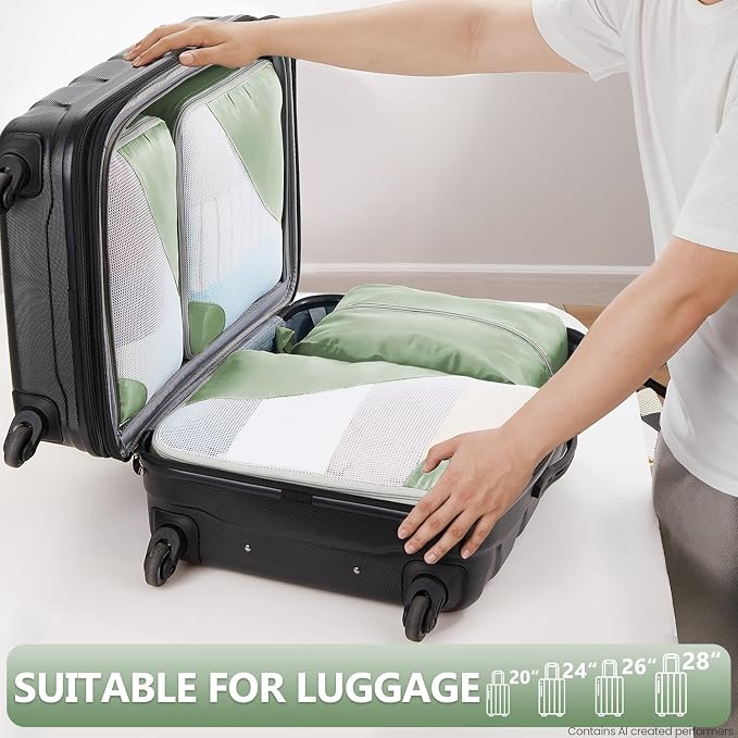 OlarHike 8 Set Packing Cubes for Travel,Gifts for Women Mom,Anti-Tearing Suitcase Organizer,with Over 1000 pcs Mesh Holes,Vacation Essentials & Accessories for Cruise Ship - Image 6