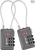 TSA Accepted Luggage Travel Lock, Set-Your-Own Combination Lock for School Gym Locker, Luggage Suitcase Baggage Locks, Filing Cabinets, Toolbox, Case (Slate Gray, 2 Pack) by BV