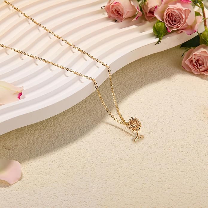 RZKING Golden Necklace for Women, Dainty Butterfly Heart Bow Rose Necklace, Gifts for Best Friend Sister Mom Girlfriend, Graduation Chritmas Birthday Anniversary Thank You Gifts - Image 4