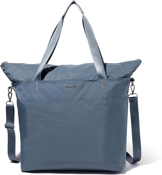 Baggallini Carryall Tote - Lightweight Nylon Zipper Top Weekender Travel Beach Bag w/Luggage Sleeve - Image 14