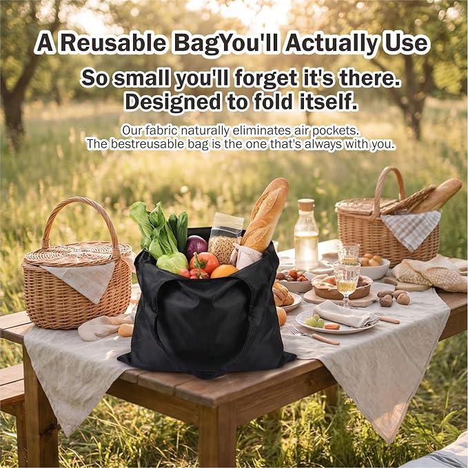 Packable Tote Bag Ultra-Lightweight 34g – Folds to Palm Size，Water-Resistant Reusable，Ideal for Shopping Use, Unisex. - Image 8