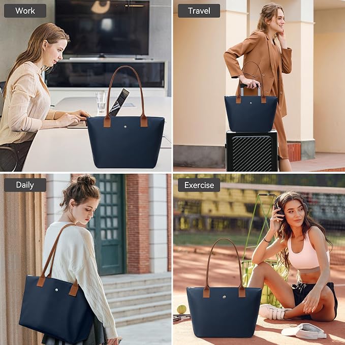 KALIDI Tote Bag for Women Nylon Top-Handle Purse,Large Capacity Shoulder Hobo handBag with Zipper Leisure Foldable Weekend - Image 7