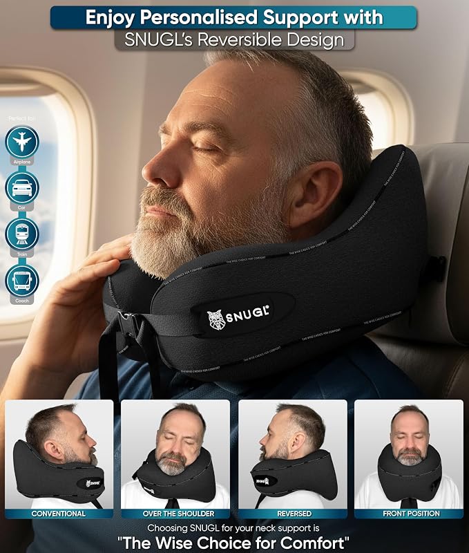 Travel Pillow – Neck Pillow Airplane, Travel Pillows for Airplanes, Neck Pillows Memory Foam – Road Trip Essentials for Adults – Traveling Essentials - Gifts for Travelers Men & Women - Image 3