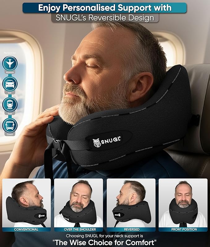 Travel Pillow – Neck Pillow Airplane, Travel Pillows for Airplanes, Neck Pillows Memory Foam – Road Trip Essentials for Adults – Traveling Essentials - Gifts for Travelers Men & Women - Image 3
