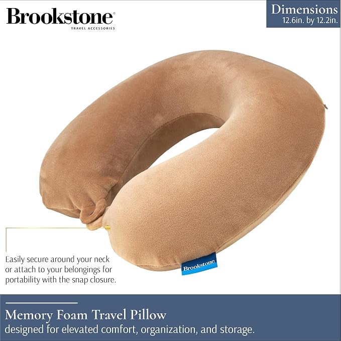 Brookstone Travel Neck Pillow Lightweight U-Shaped Memory Foam Pillow | Brookstone Travel Neck Pillow Lightweight U-Shaped Memory Foam Pillow - Image 2