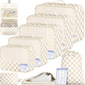 BAGAIL 9 Set Packing Cubes with Packing List Luggage Packing Organizers for Travel Accessories (Khaki checkered) by BAGAIL
