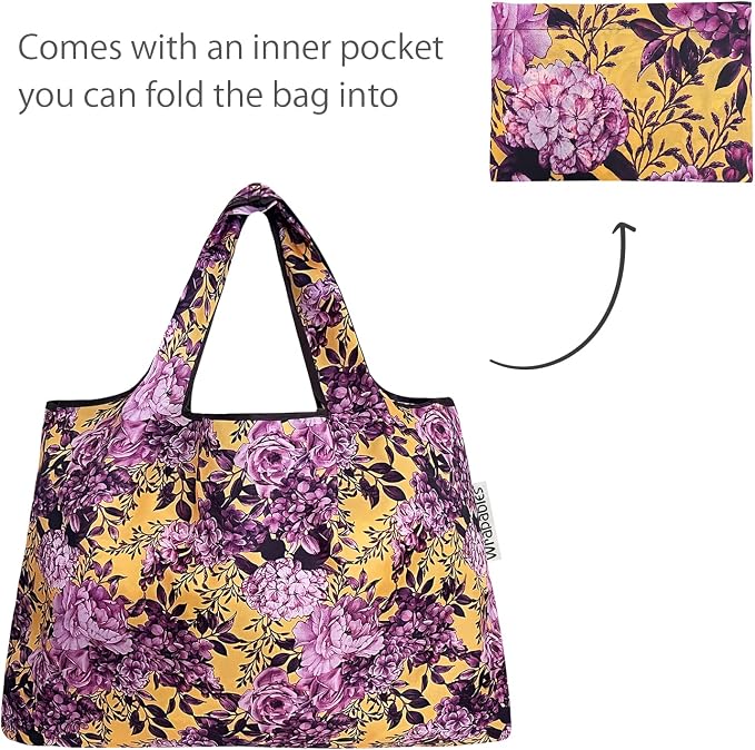allydrew Large Foldable Tote Nylon Reusable Grocery Bags - Image 5