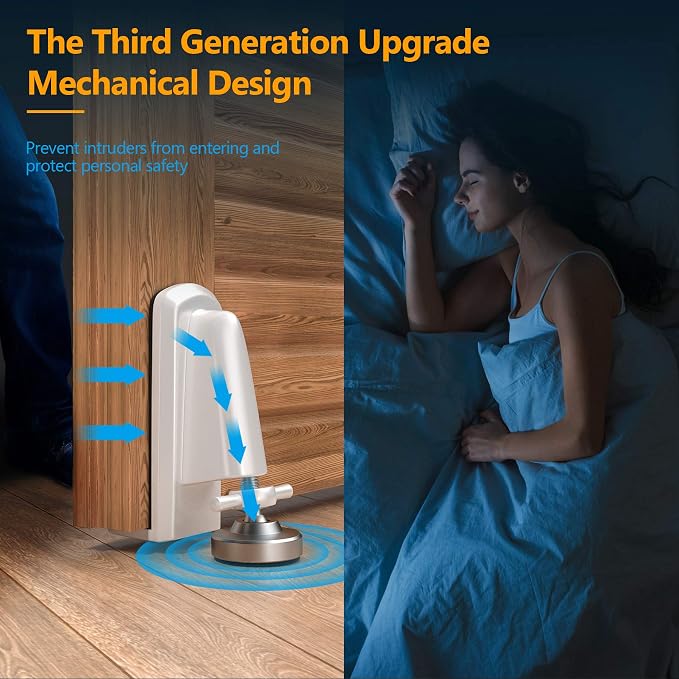 Portable Door Jammer for Travel - Door Stoppers Security Anti Theft,Apartment Hotel Room Protection - Door Lock Stopper Security Device for Women/Homeowner/Children/Tourist Safety - Image 2