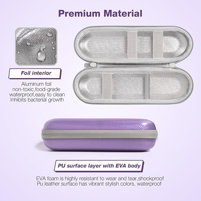 Nincha Hard Shell EVA Electric Toothbrush Case - Waterproof, Shockproof, Moisture Resistant, Large Size Fits Oral-B iO, Pro, Smart Series, Philips Sonicare (Purple) - Image 4