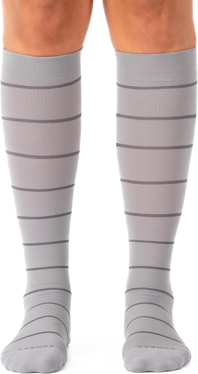 Nylon Knee High Socks - 15-20mmHg Graduated Compression Socks - Soft & Breathable Support Unisex Socks by Comrad
